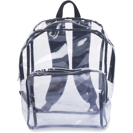 TATCO Backpack, 14-3/10"Wx17-1/2"Lx1"H, Clear/Black TCO63225